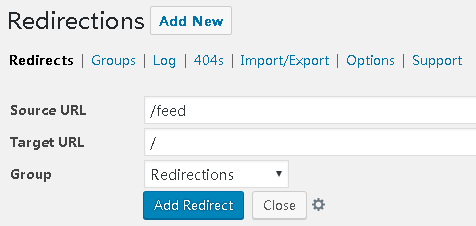 WordPress301重定向跳转插件：Redirection设置教程