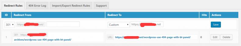 WordPress链接添加跳转 301 Redirects插件