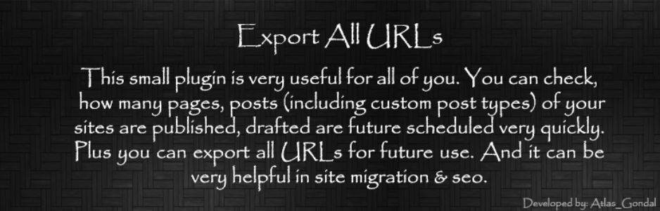 Export All URLs