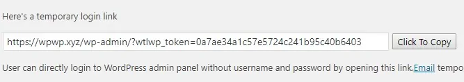 Temporary Login