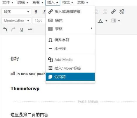 TinyMCE Advanced添加分页