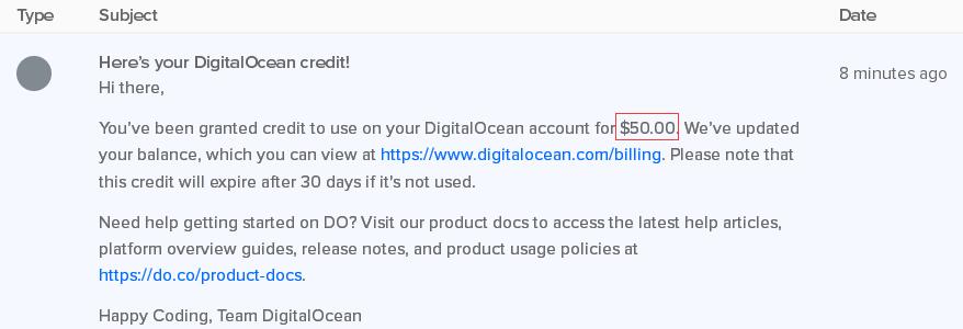DigitalOcean：注册送50美元/KVM/按小时计费/八机房