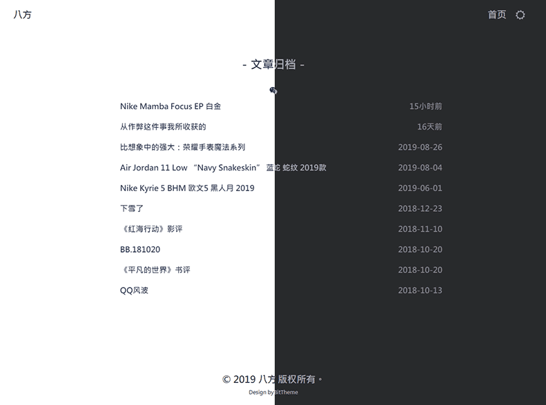WordPress昼夜双版极简博客主题：Evian 免费下载